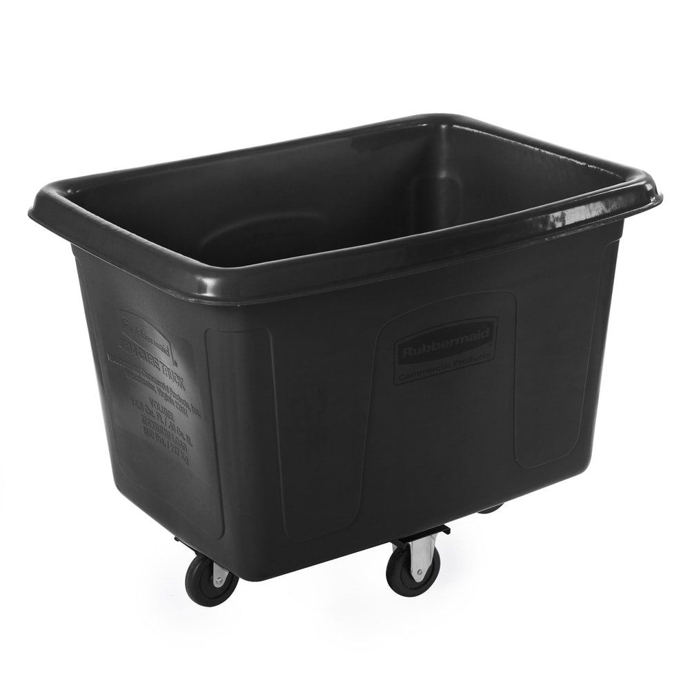 Rubbermaid FG461400 BLA 1/2 cu yd Trash Cart w/ 500 lb Capacity, Black