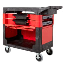 Rubbermaid FG618088 BLA 2 Level Polymer Utility Cart w/ 330 lb Capacity, Flat Ledges thumbnail 6