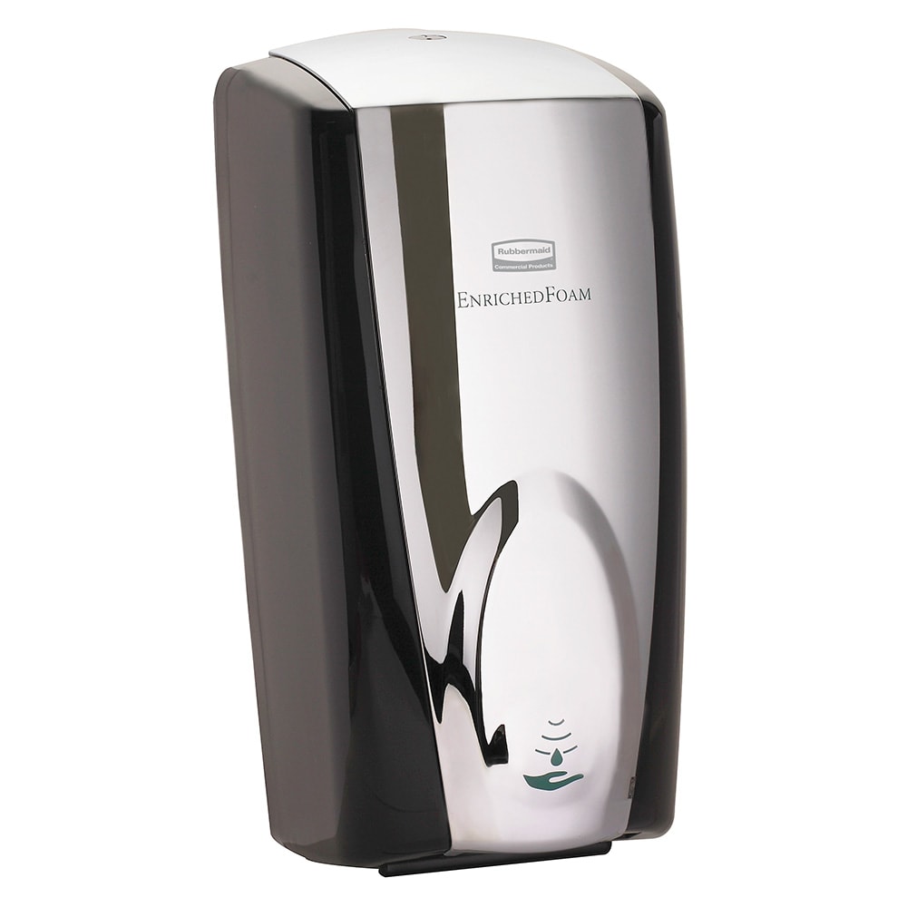Rubbermaid FG750411 1100 ml Touch Free Wall Mount AutoFoam Soap Dispenser, Black/Chrome