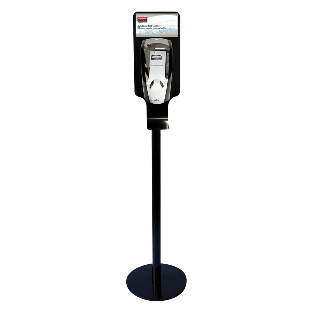 Rubbermaid FG750824 Hand Sanitizing Station - Metal Stand, Black