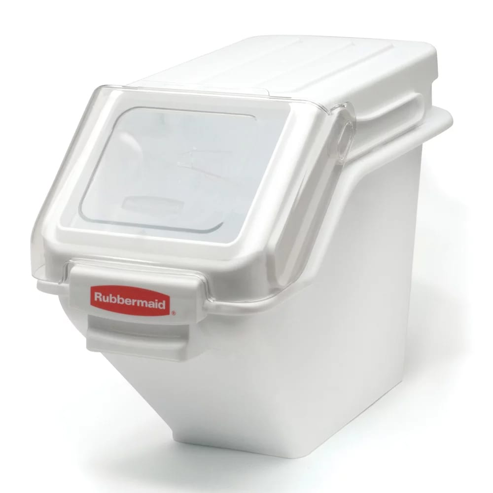 Rubbermaid FG9G5700 WHT ProSave® Safety Storage Bin with Scoop - 6.25 Gallon Capacity, White