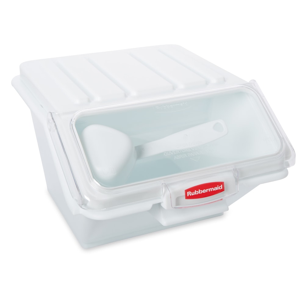 Rubbermaid FG9G6000WHT ProSave® Safety Storage Bin with Scoop - 2.62 Gallon Capacity, White