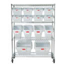Rubbermaid FG9G8000CHRM 50" NSF 4-Tier Chrome Wire Shelf Kit - Mobile, 18"W, 67"H thumbnail 2