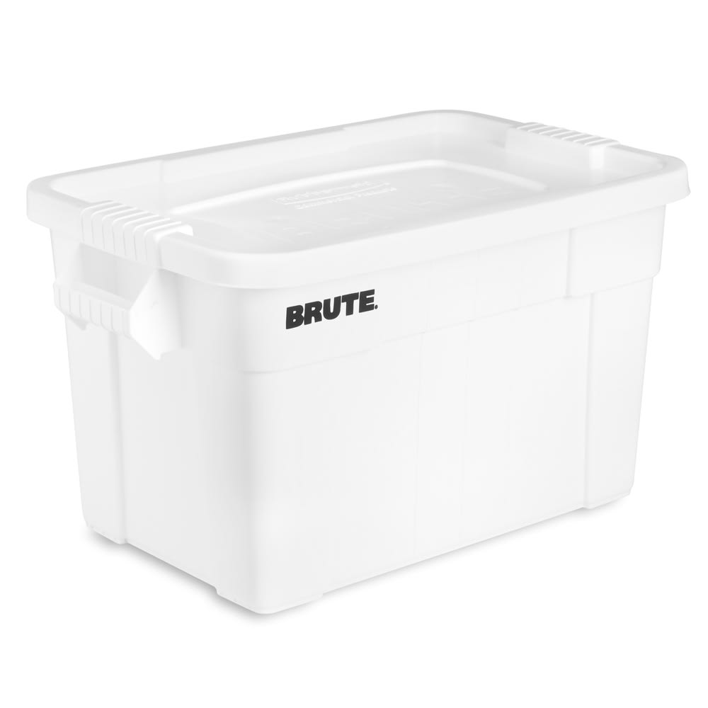 Rubbermaid FG9S3000 WHT BRUTE® Bus Box w/ Lid - 27 9/10" x 16 1/2" x 10 7/10" , White