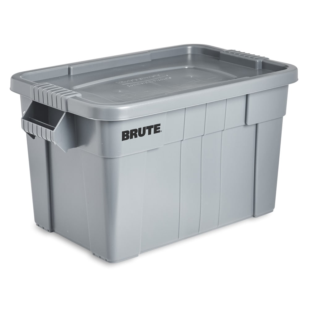 Rubbermaid FG9S3100 GRAY BRUTE® Bus Box w/ Lid - 27 9/10" x 17 2/5" x 15", Gray