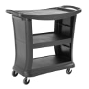 Rubbermaid FG9T6800 BLA 3 Level Polymer Utility Cart w/ 300 lb Capacity, Raised Ledges thumbnail 2