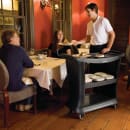 Rubbermaid FG9T6800 BLA 3 Level Polymer Utility Cart w/ 300 lb Capacity, Raised Ledges thumbnail 3