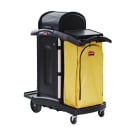 Rubbermaid FG9T7500 BLA Janitor Cart w/ Dome Top, Black/Yellow thumbnail 3