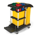 Rubbermaid FG9T7500 BLA Janitor Cart w/ Dome Top, Black/Yellow thumbnail 4