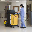 Rubbermaid FG9T7500 BLA Janitor Cart w/ Dome Top, Black/Yellow thumbnail 6