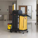 Rubbermaid FG9T7500 BLA Janitor Cart w/ Dome Top, Black/Yellow thumbnail 7