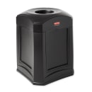 Rubbermaid FG9W0200 BLA 35 gal Landmark Funnel Top Trash Container - Panel Frame, Rigid Liner, Black thumbnail 2