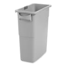 Rubbermaid FG9W2500LGRAY 15 7/8 gal Rectangle Slim Trash Can, 23 1/10" L x 11"W x 24 9/10"H, Gray thumbnail 4