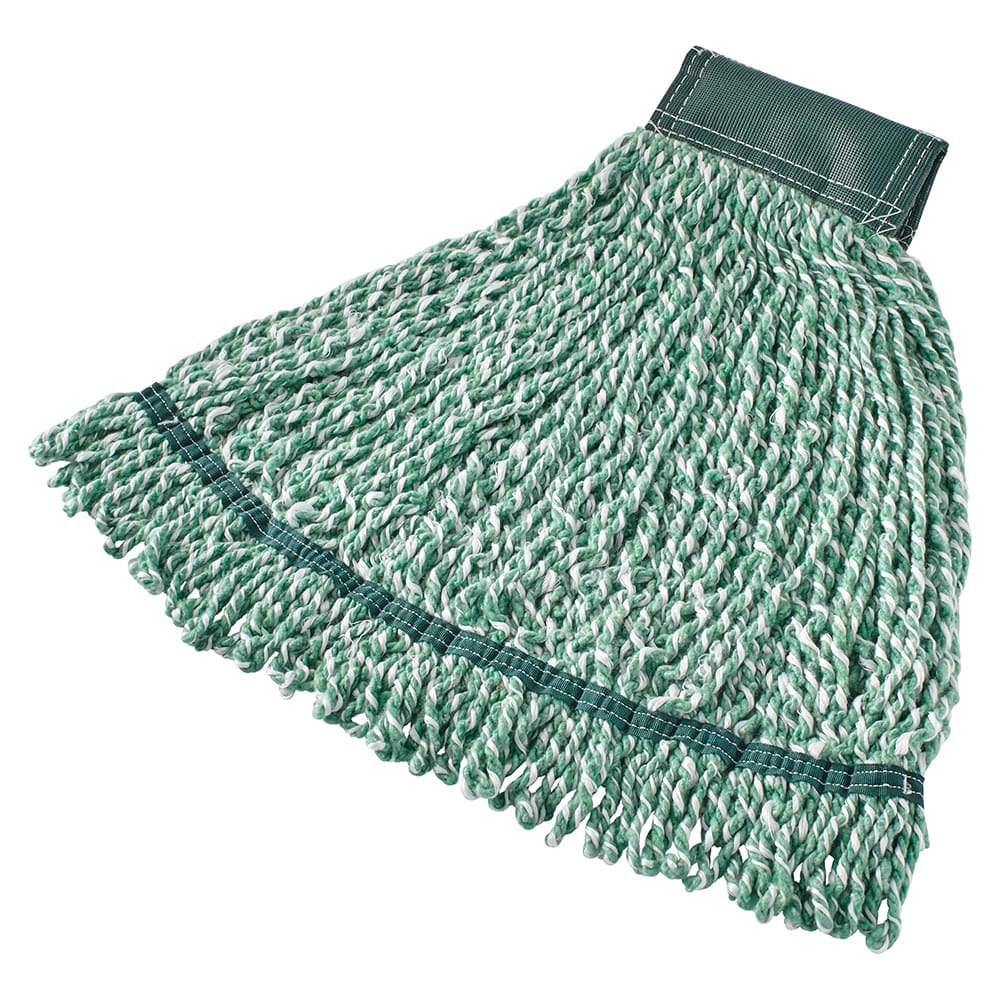 Rubbermaid FGA85206GR00 Medium String Mop Head - 5" Headband, Microfiber/Antimicrobial Yarn Blend, Green
