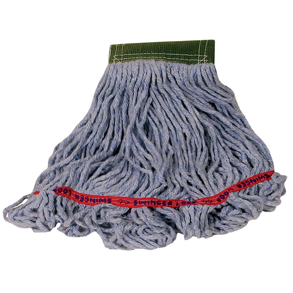 Rubbermaid FGC15206BL00 Looped-End Medium Wet Mop Head - 5" Headband, 4 Ply Cotton/Synthetic Blend, Blue