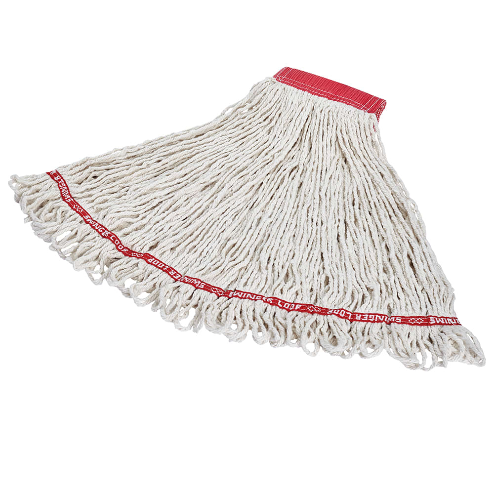 Rubbermaid FGC15306WH00 Looped-End Large Wet Mop Head - 5" Headband, 4 Ply Cotton/Synthetic Blend, White