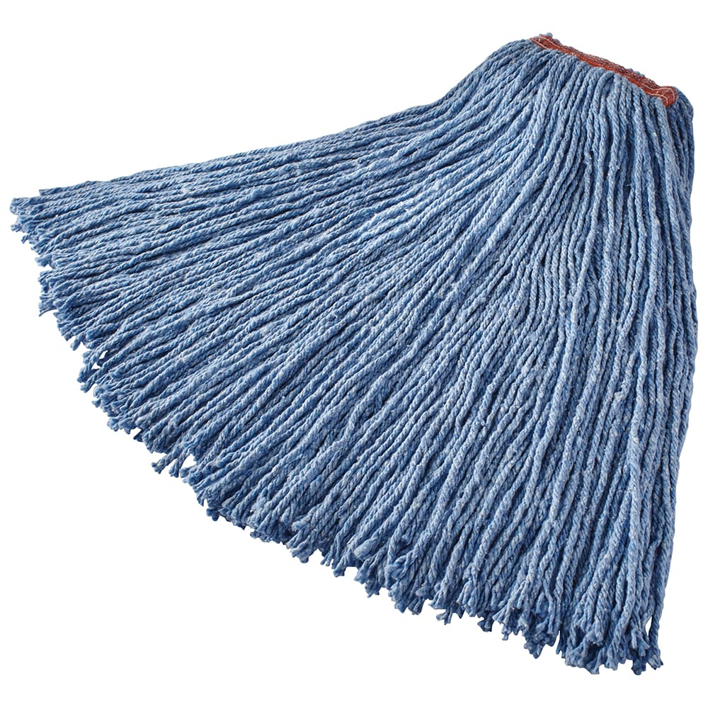 Rubbermaid FGF51800BL00 24 oz Premium Mop Head - 1" Headband, 4 Ply Cotton/Rayon/Synthetic Blend,, Blue