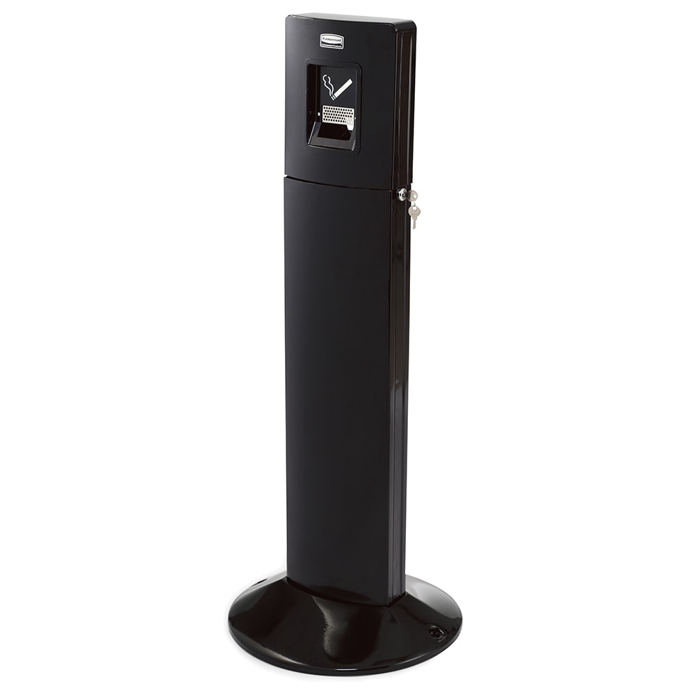 Rubbermaid FGR93400BK Pole Cigarette Receptacle - Snuff Plate