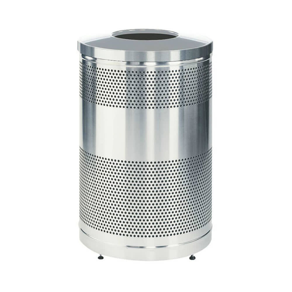 Rubbermaid FGS55SSTSSPL 51-gal Cans Recycle Bin - Indoor/Outdoor, Decorative