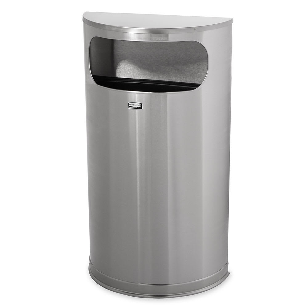 Rubbermaid FGSO8SSSPL 9 gal Indoor Decorative Trash Can - Metal, Satin Stainless