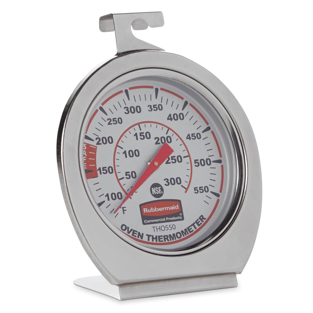 Rubbermaid FGTHO550 Oven Thermometer - Dial Type with Stand, 60° to 580°F Stainless