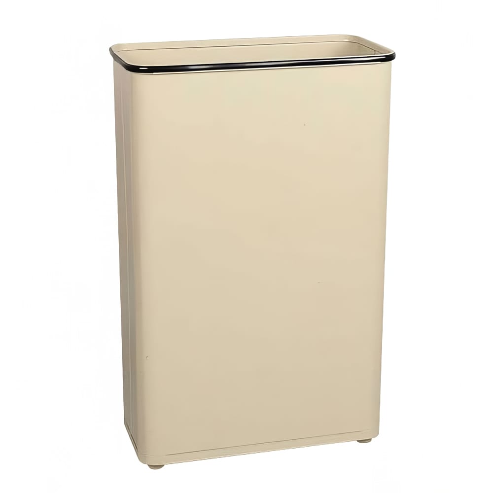 Rubbermaid FGWB96RAL 96 qt Rectangle Waste Basket - Metal, Almond