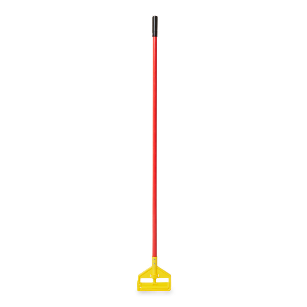 Rubbermaid FGH14600RD00 60" Invader Wet Mop Handle - 1" Headbands, Plastic, Yellow/Red