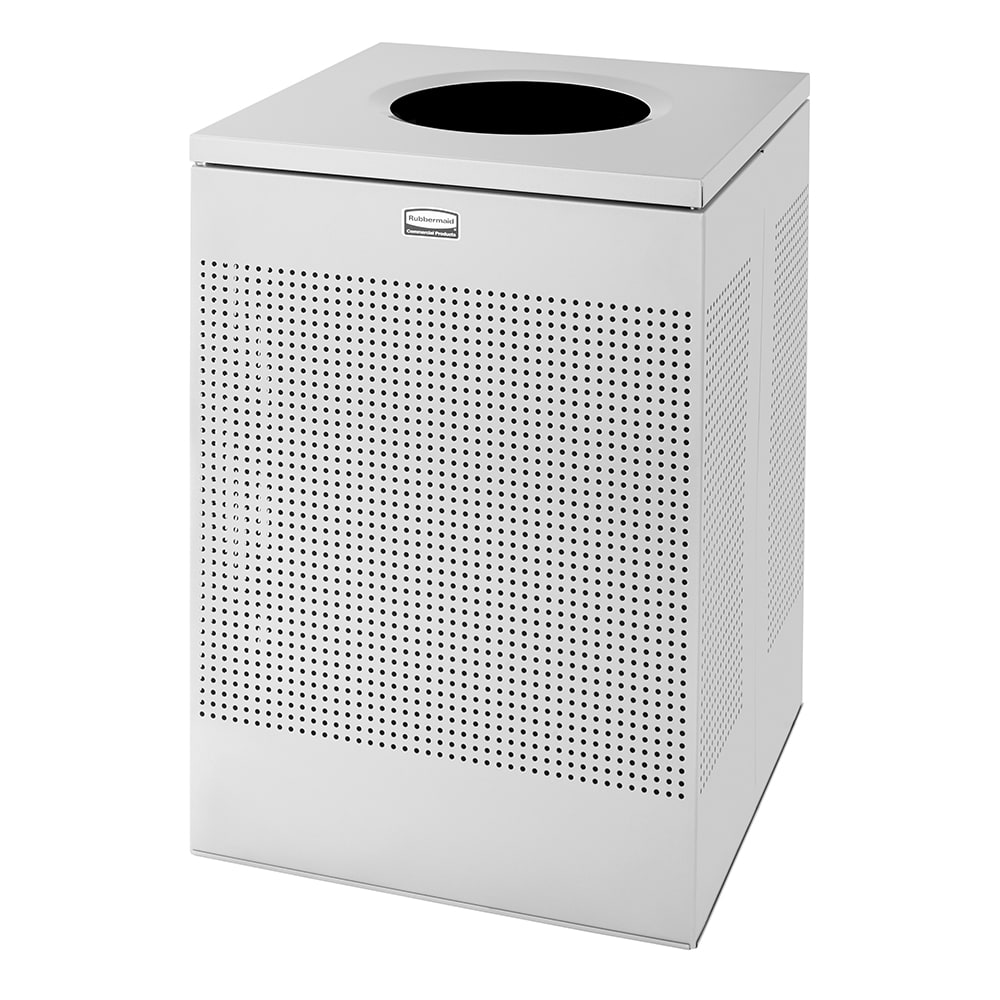 Rubbermaid FGSC22EPLSM 40 gal Indoor Decorative Trash Can - Metal, Silver