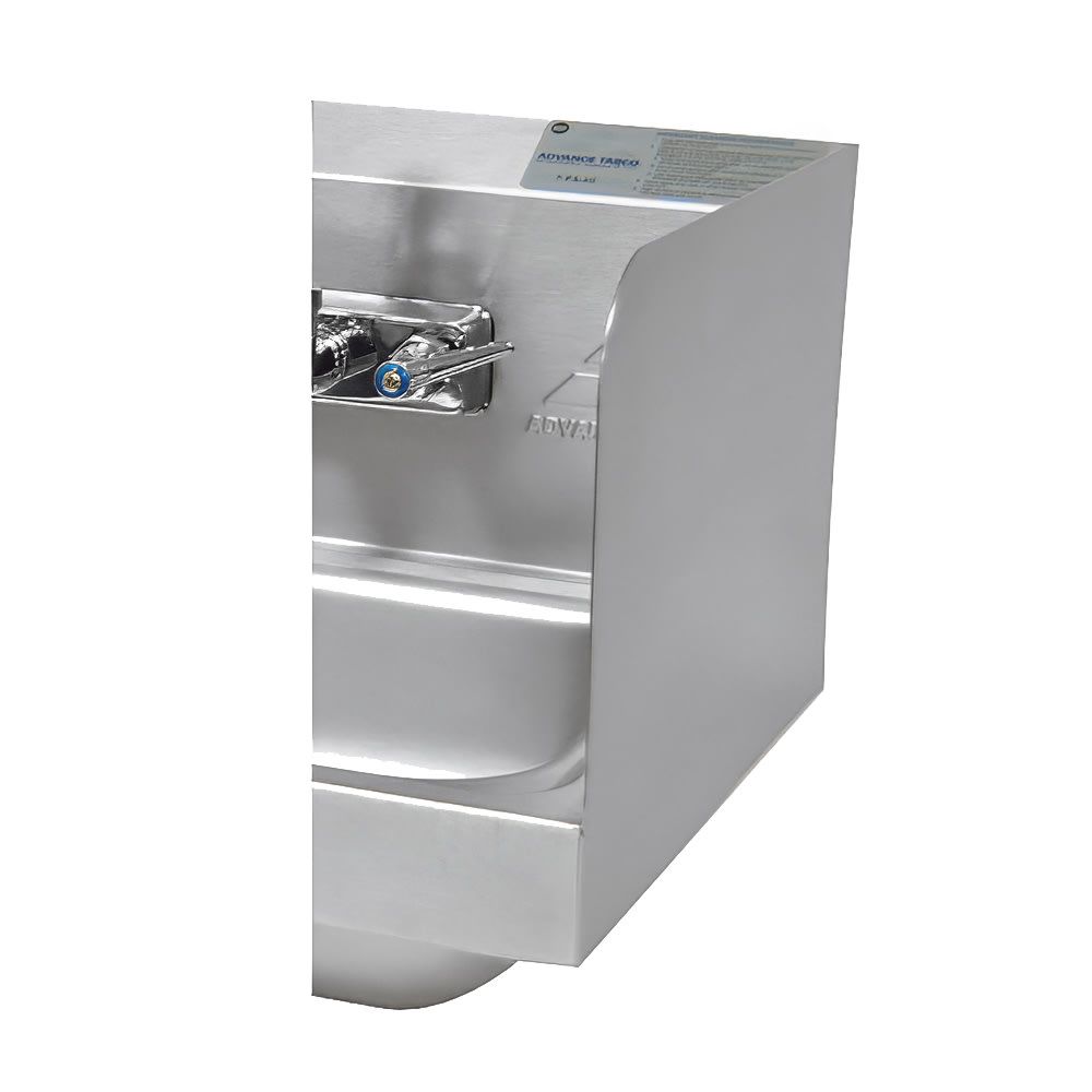 Advance Tabco 7-PS-11E 12" Tall Welded Side Splash for Hand Sinks - 14" x 16" Bowls