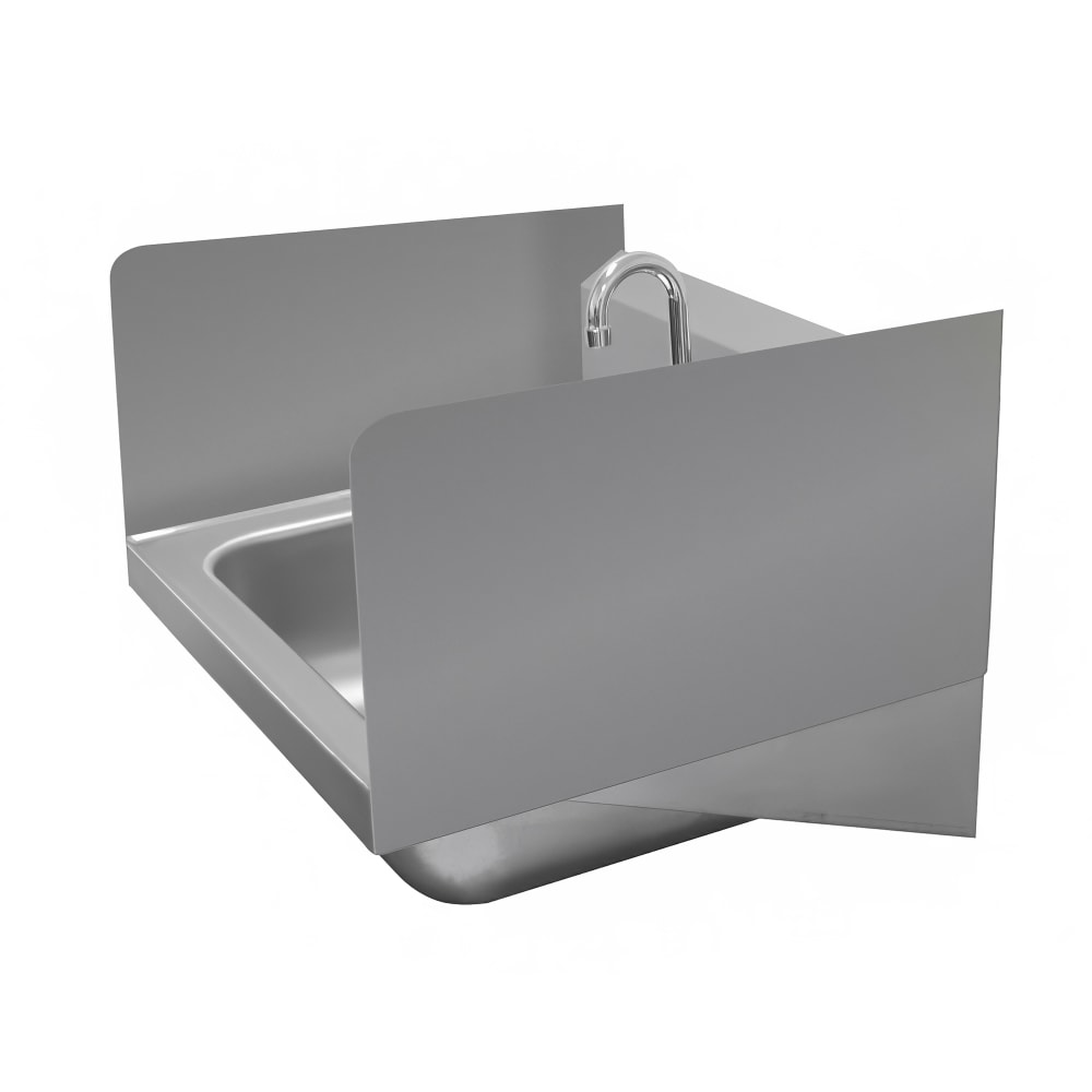 Advance Tabco 7-PS-15E 12" Tall Side Splash for Hand Sinks - 14" x 16" Bowls, 2 Sides