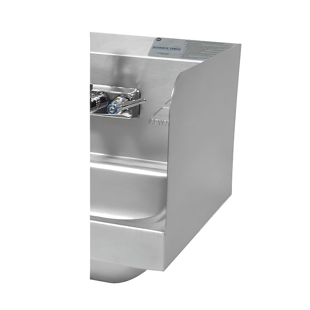 Advance Tabco 7-PS-16D 7 3/4" Tall Welded Side Splash for Handicapped Hand Sinks