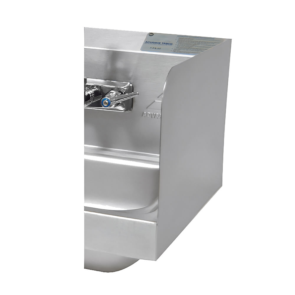 Advance Tabco 7-PS-17C 7 3/4" Tall Side Splash for Hand Sinks - 16" x 20" Bowls, 2 Sides