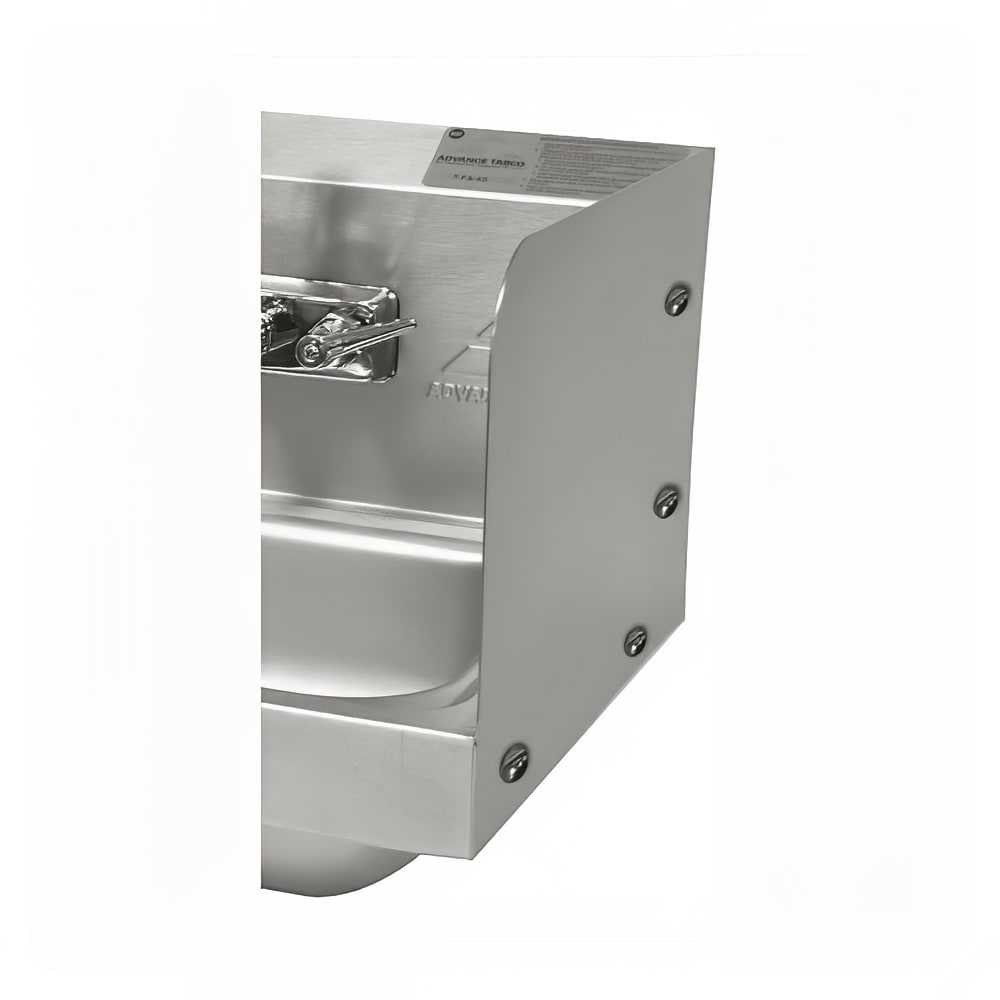 Advance Tabco 7-PS-27D 7 3/4" Tall Bolted Side Splash for ADA Hand Sinks