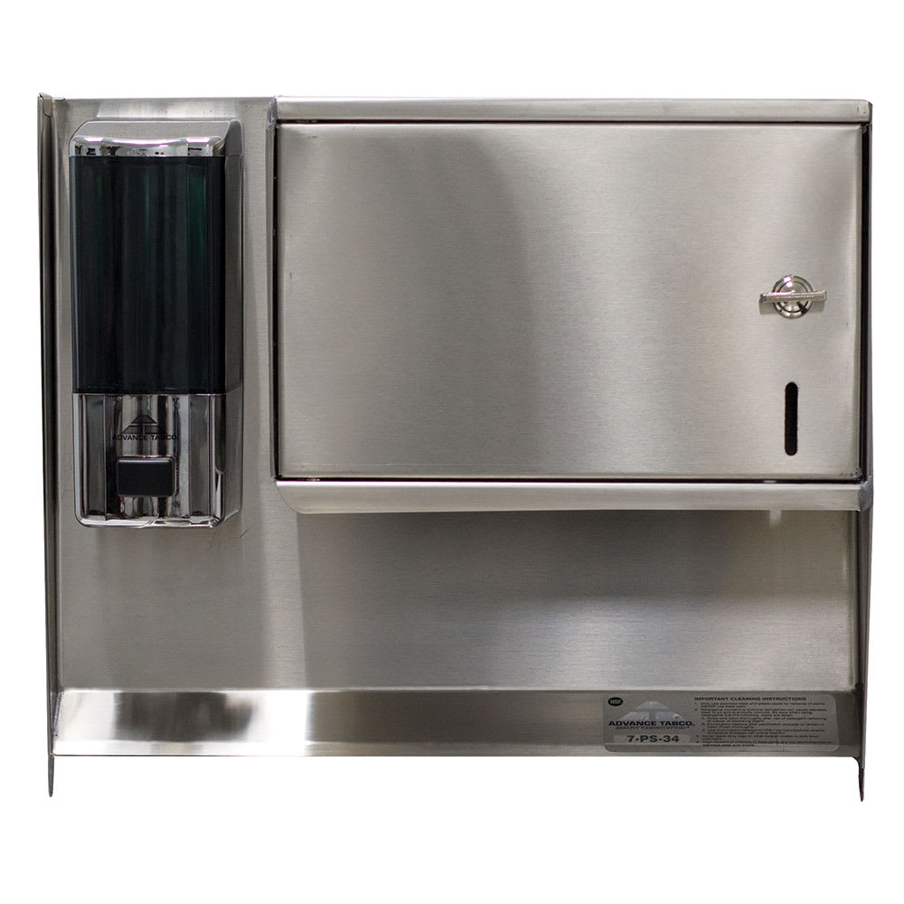 Advance Tabco 7-PS-34 Soap, Towel Dispenser for 17" Wide Hand Sinks
