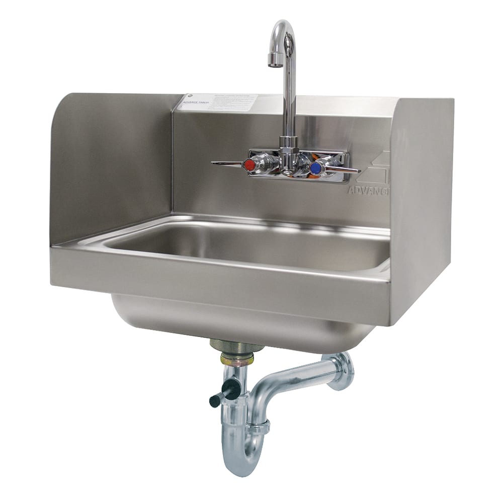 Advance Tabco 7-PS-40 Wall Mount Commercial Hand Sink w/ 14"L x 10"W x 5"D Bowl, Side Splashes