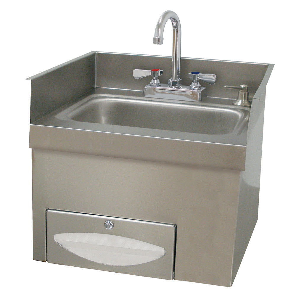 Advance Tabco 7-PS-42 Wall Mount Commercial Hand Sink w/ 14"L x 10"W x 5"D Bowl, Gooseneck Faucet