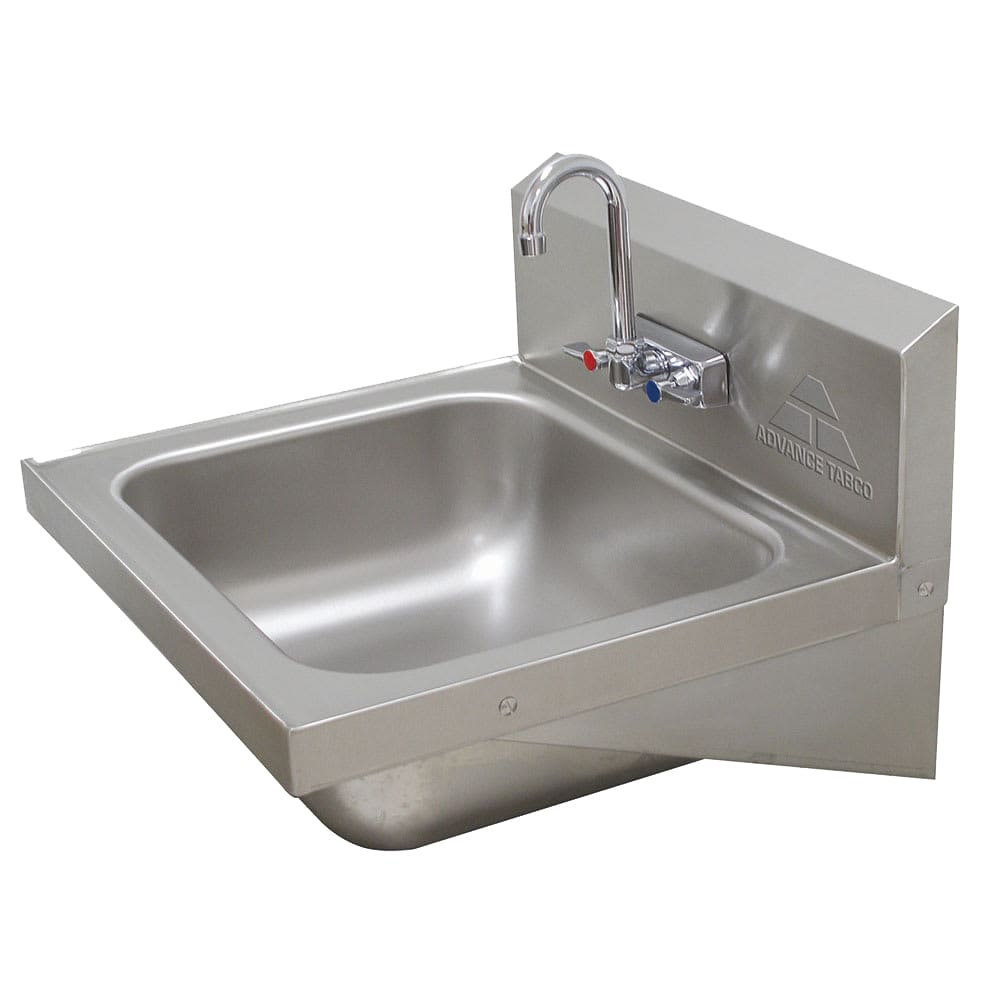 Advance Tabco 7-PS-49 Wall Mount Commercial Hand Sink w/ 16"L x 14"W x 8"D Bowl, Basket Drain