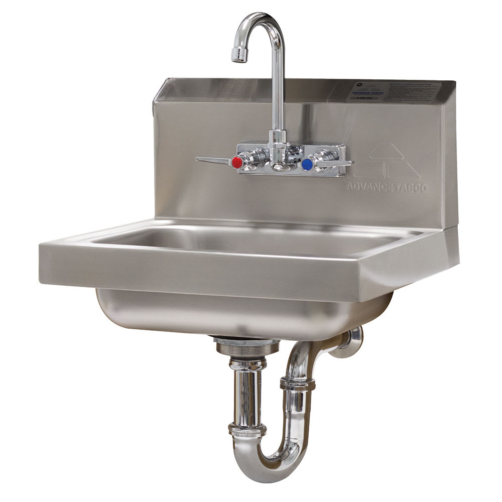 Advance Tabco 7-PS-54 Wall Mount Commercial Hand Sink w/ 14"L x 10"W x 5"D Bowl, Standard Faucet