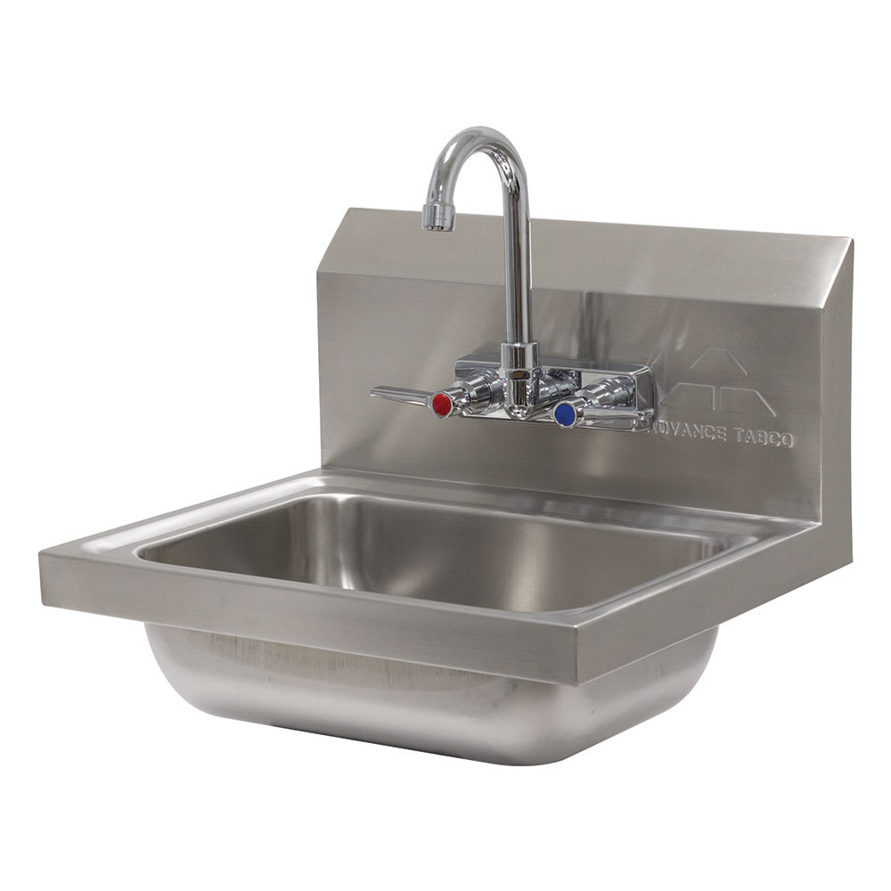 Advance Tabco 7-PS-60 Wall Mount Commercial Hand Sink w/ 14"L x 10"W x 5"D Bowl, Basket Drain