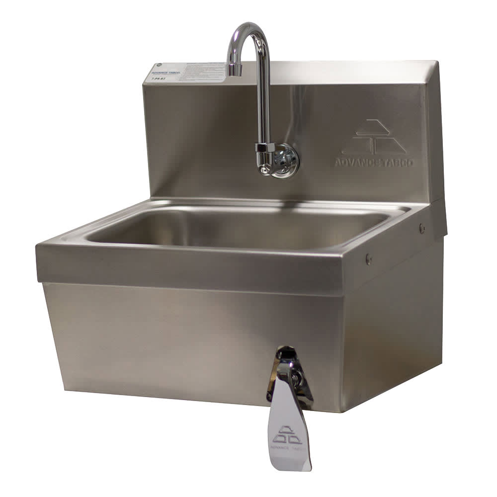 Advance Tabco 7-PS-62 Wall Mount Commercial Touchless Hand Sink w/ 14"L x 10"W x 5"D Bowl, Basket Drain