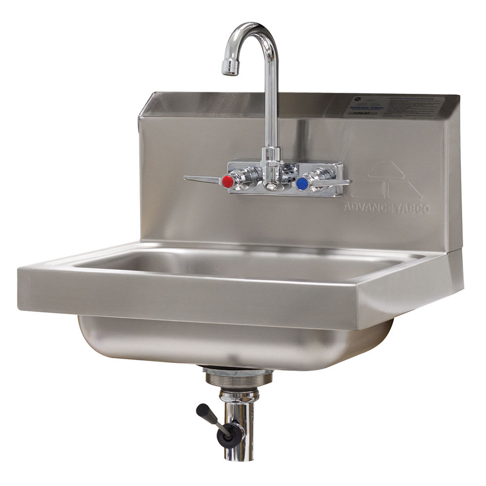 Advance Tabco 7-PS-67 Wall Mount Commercial Hand Sink w/ 14"L x 10"W x 5"D Bowl, Lever Drain