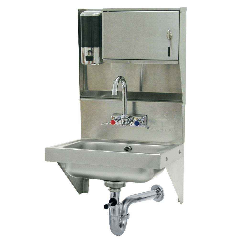 Advance Tabco 7-PS-69 Wall Mount Commercial Hand Sink w/ 14"L x 10"W x 5"D Bowl, Wrist Handles