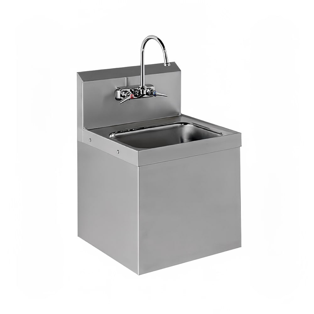 Advance Tabco 7-PS-747 Wall Mount Commercial Hand Sink w/ 14"L x 10"W x 5"D Bowl, Gooseneck Faucet