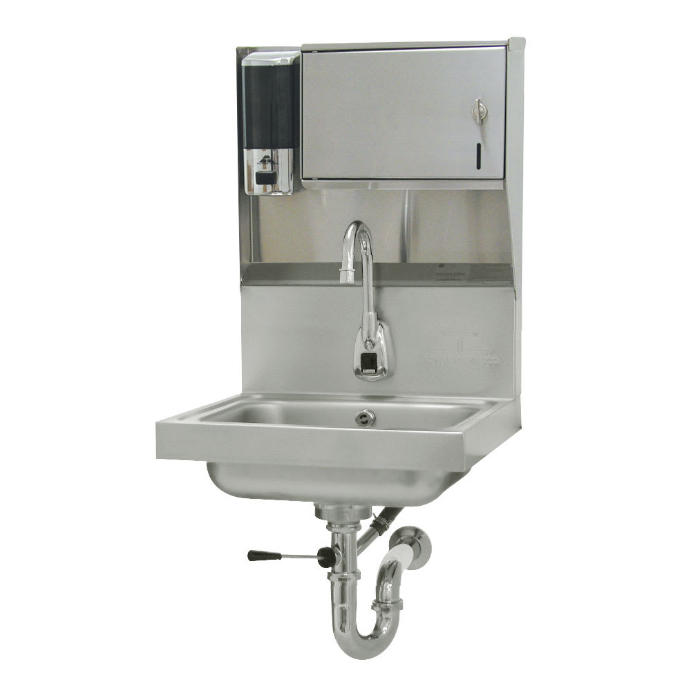 Advance Tabco 7-PS-81 Wall Mount Commercial Touchless Hand Sink w/ 14"L x 10"W x 5"D Bowl, Electronic Faucet
