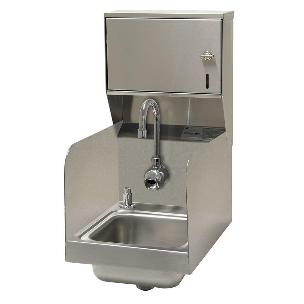 Advance Tabco 7-PS-89-2X Wall Mount Touchless Hand Sink w/ 9"L x 9"W x 5"D Bowl, Soap & Towel Dispensers