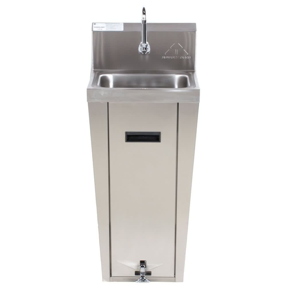 Advance Tabco 7-PS-90-1X Pedestal Commercial Touchless Hand Sink w/ 14"L x 10"W x 5"D Bowl, Gooseneck Faucet