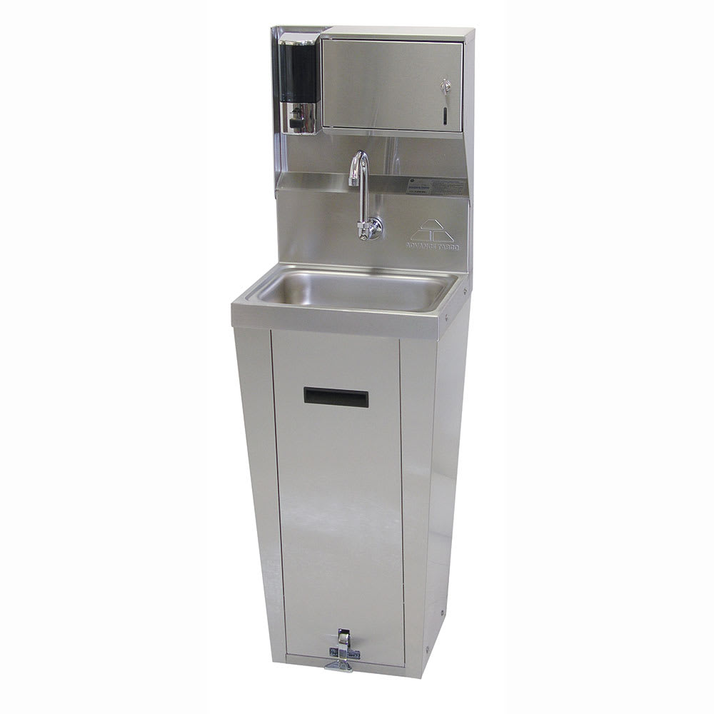 Advance Tabco 7-PS-95 Pedestal Commercial Touchless Hand Sink w/ 14"L x 10"W x 5"D Bowl, Pedal Valve