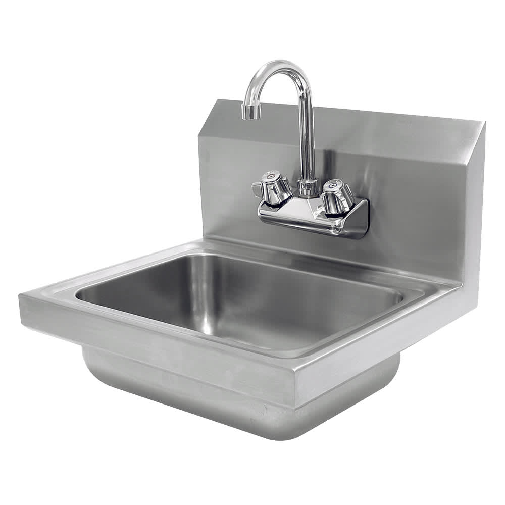 Advance Tabco 7-PS-EC Wall Mount Commercial Hand Sink w/ 14"L x 10"W x 5"D Bowl, Basket Drain