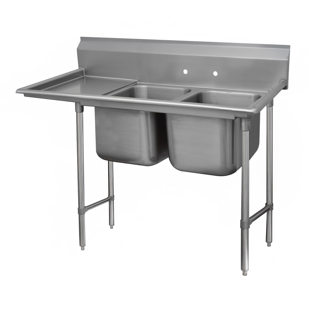 Advance Tabco 93-82-40-18L 67" 2 Compartment Sink w/ 20"L x 28"W Bowl, 12" Deep