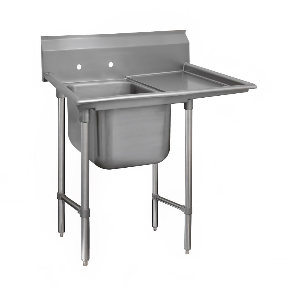 Advance Tabco 9-41-24-24R 54" 1 Compartment Sink w/ 24"L x 24"W Bowl, 12" Deep